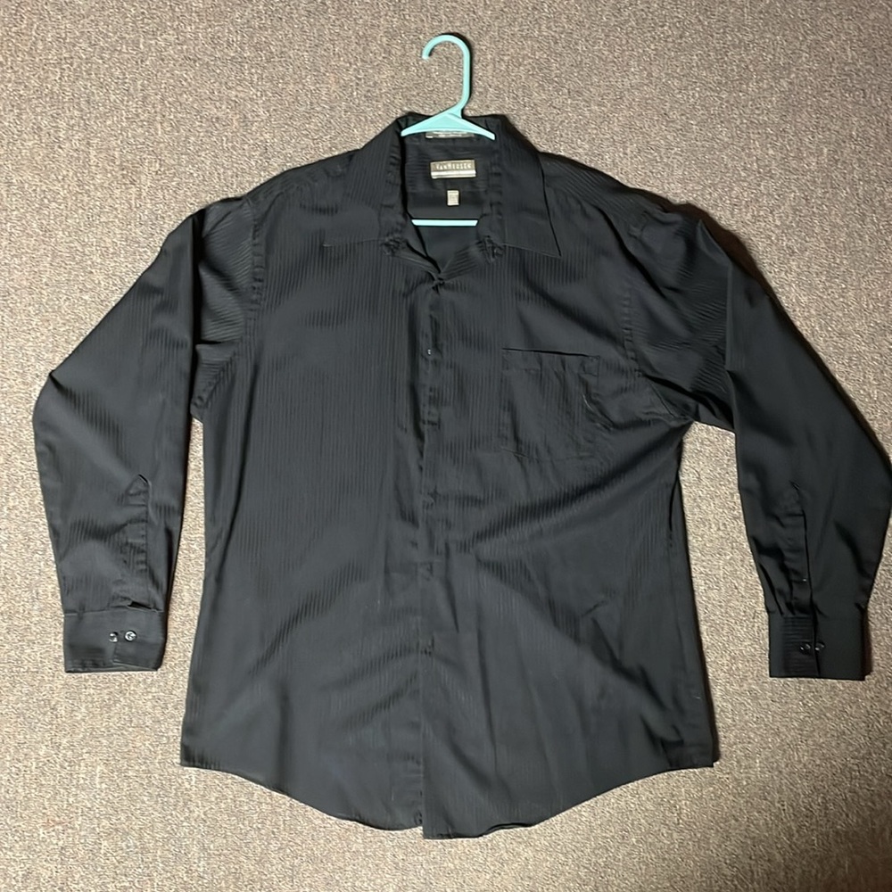 Van Heusen fitted dress shirt, long sleeve, black